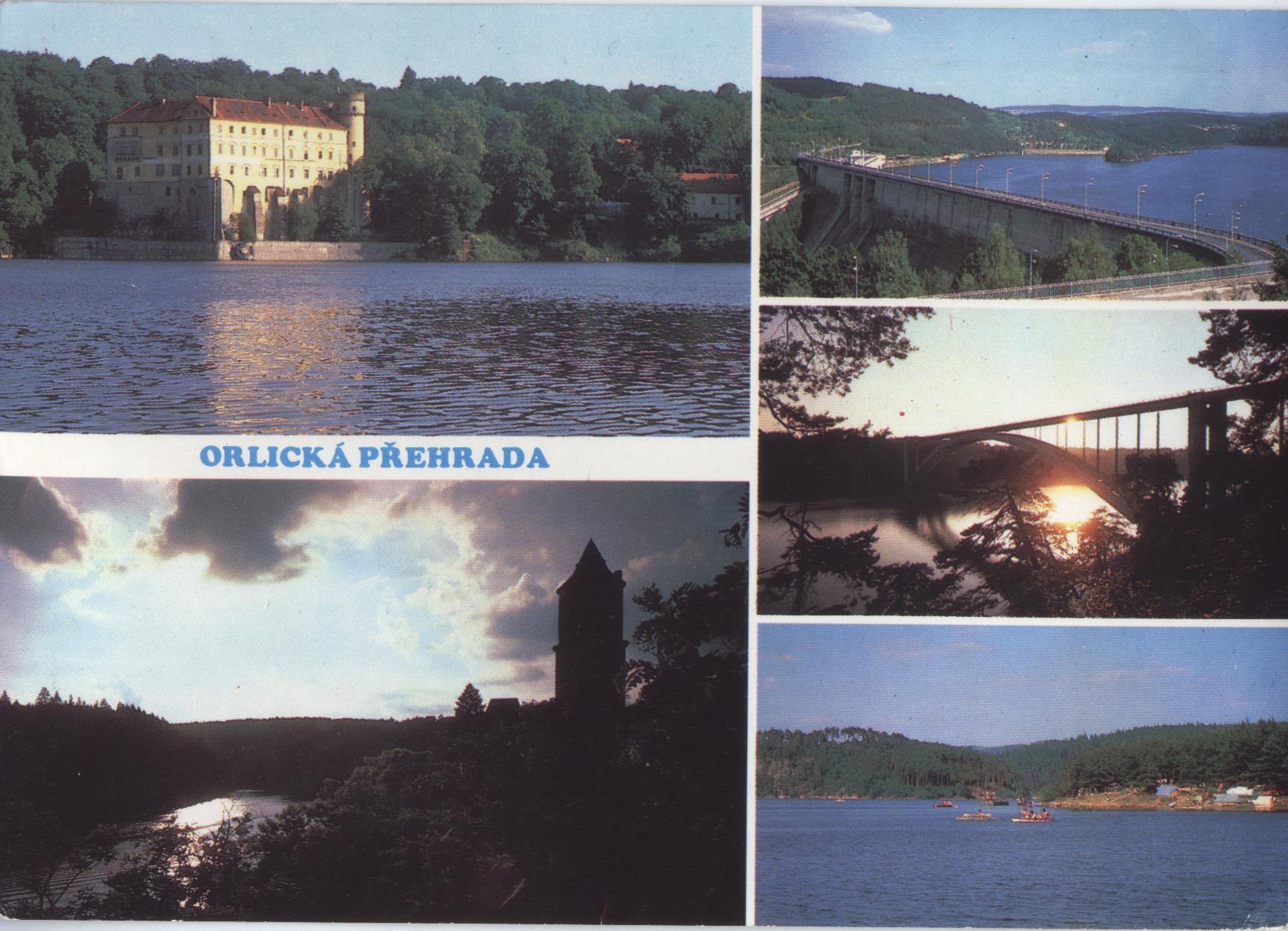 pohlednice Orlická přehrada